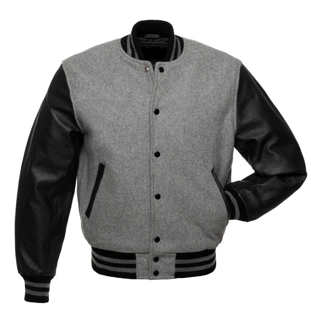 Varsity Jackets Custom Plain White Leather Sleeves Men's Baseball Jacket Men Plain Blank Varsity Letterman Jackets