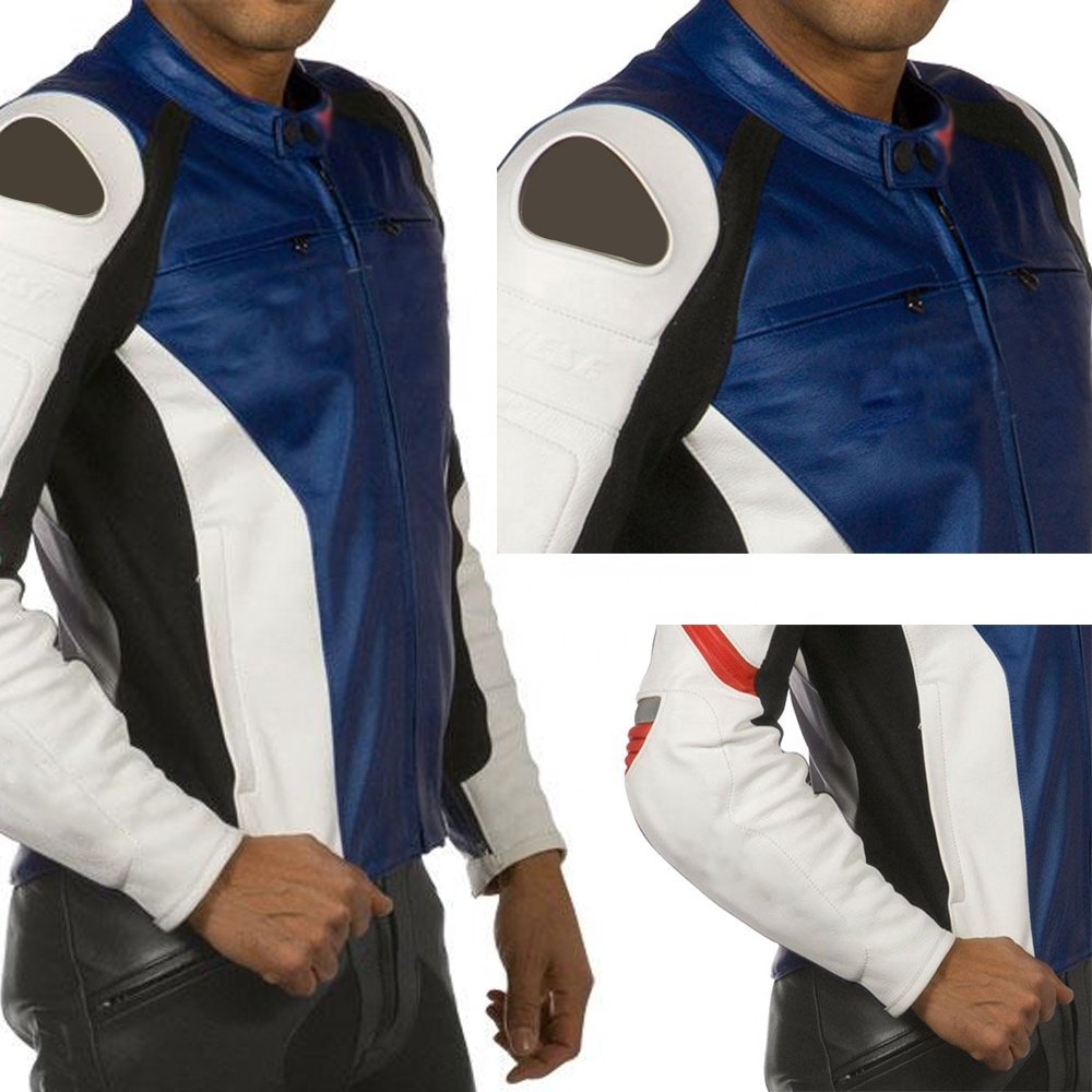Men Motorbike Genuine Leather Moto Motorcycle with CE Armor Protection Biker Riding Jacket Safety Softshell Leather men Jacket