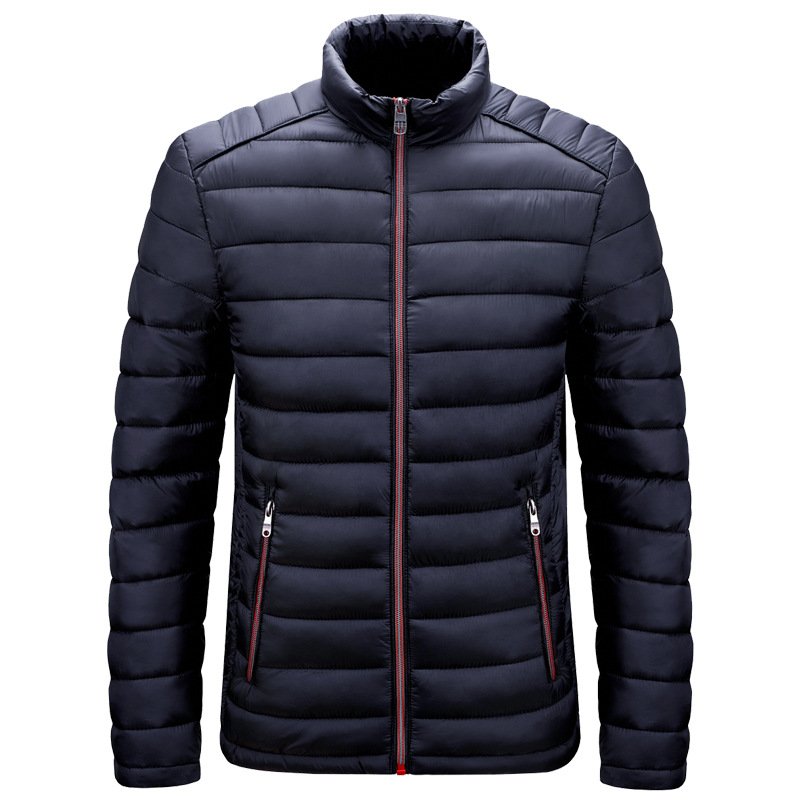 Custom logo satin winter bomber plus size puffer 4XL Warm Jacket Winter Solid Color Down men's Jackets