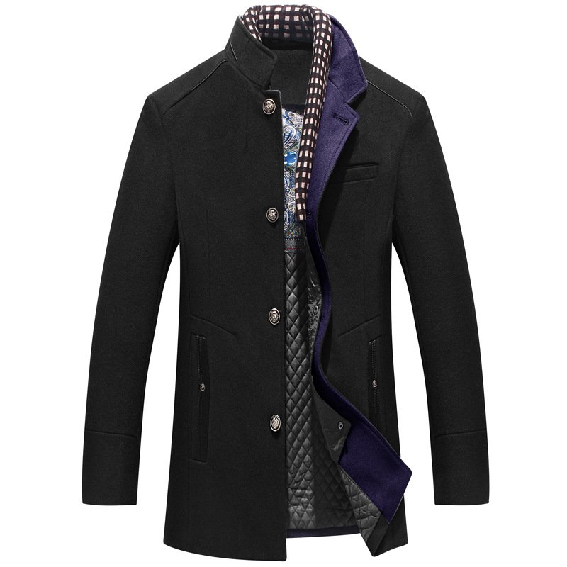 High Quality Wholesale Winter Men's Clothing Jacket Trench Coat Custom LOGO Woolen Plus Size Long Coats For Men
