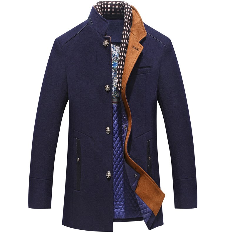 High Quality Wholesale Winter Men's Clothing Jacket Trench Coat Custom LOGO Woolen Plus Size Long Coats For Men