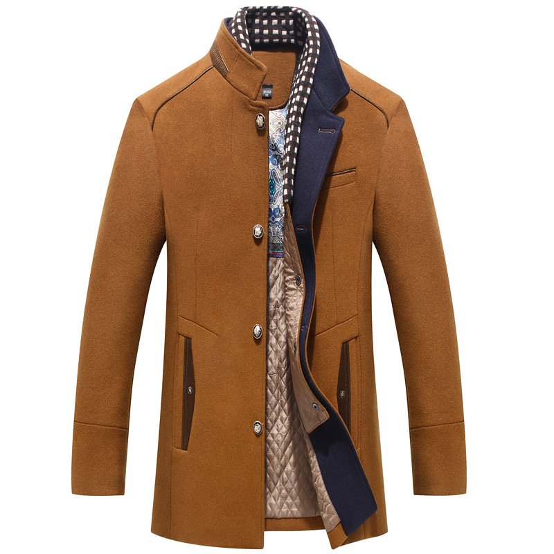 High Quality Wholesale Winter Men's Clothing Jacket Trench Coat Custom LOGO Woolen Plus Size Long Coats For Men