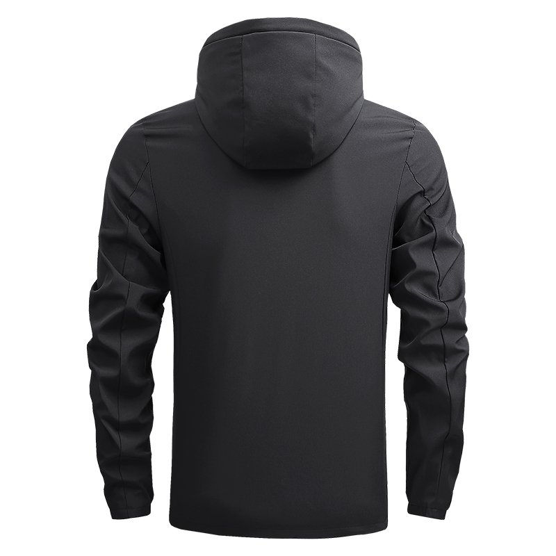 Custom Logo Plus Size Men's Clothing Solid Color Lightweight Windbreaker Jacket Hooded Full Zipper Stretchy Softshell Jacket Rop