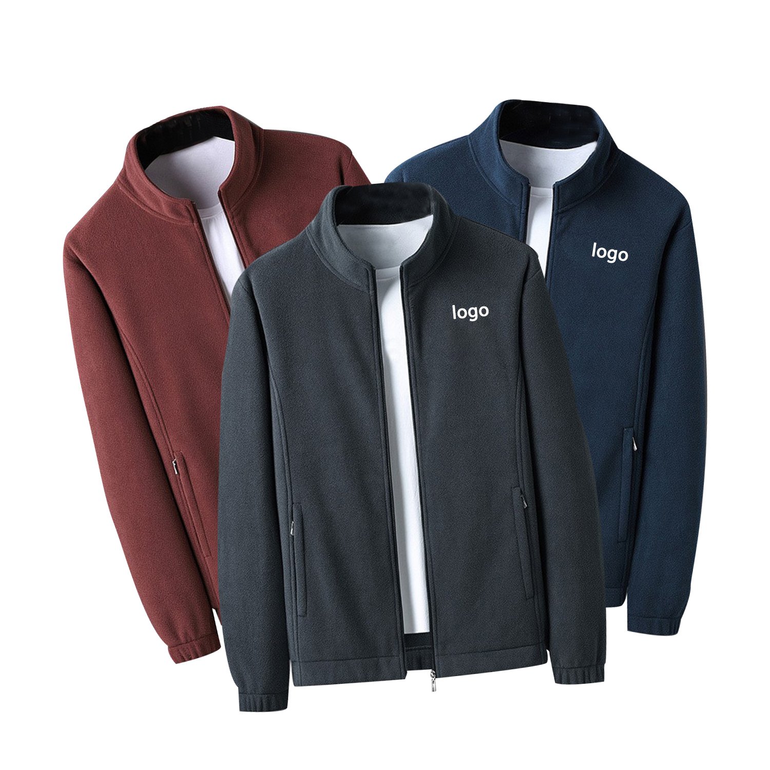 hot selling custom logo cotton outdoor jackets zip up windbreaker letterman down jackets for men's jacket