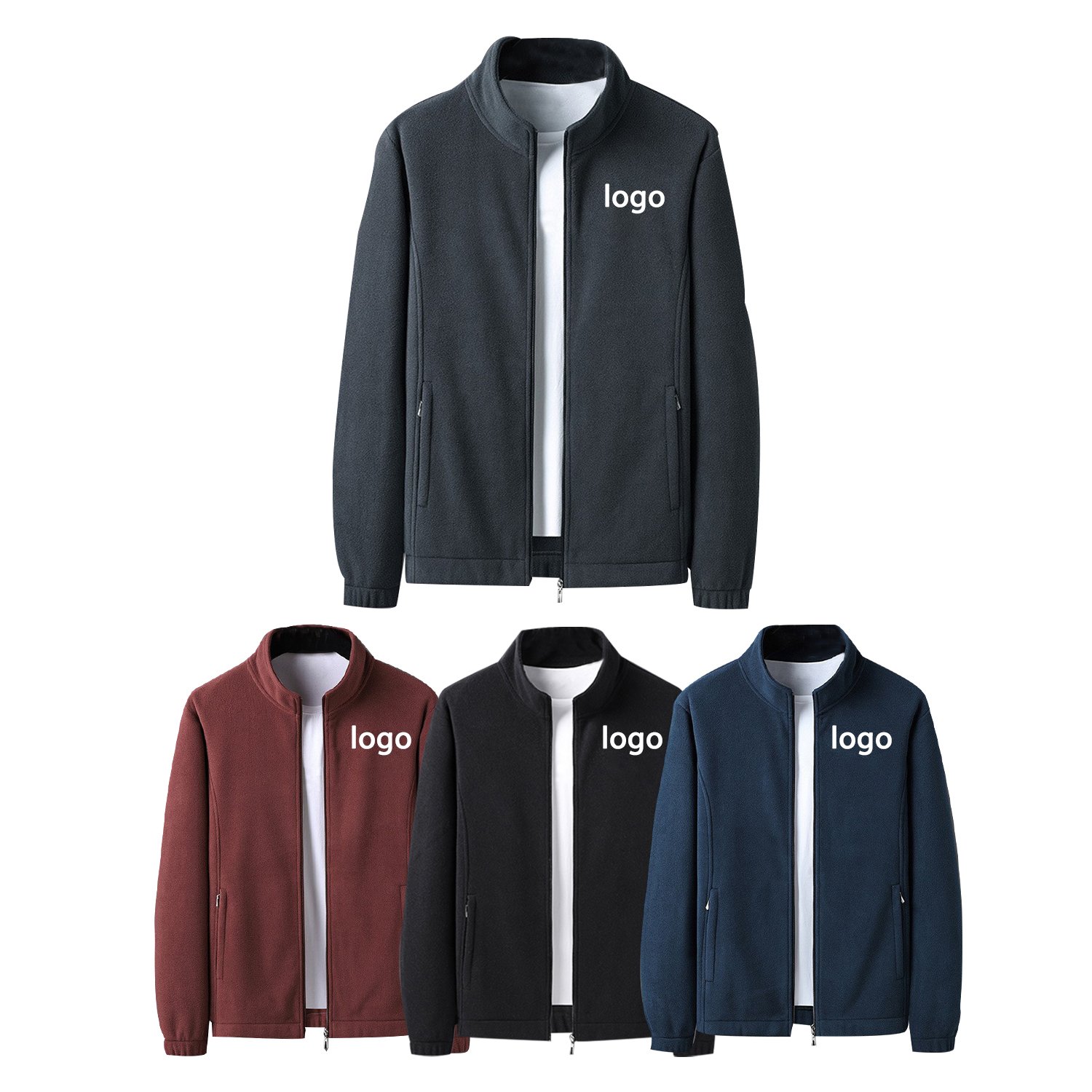 hot selling custom logo cotton outdoor jackets zip up windbreaker letterman down jackets for men's jacket