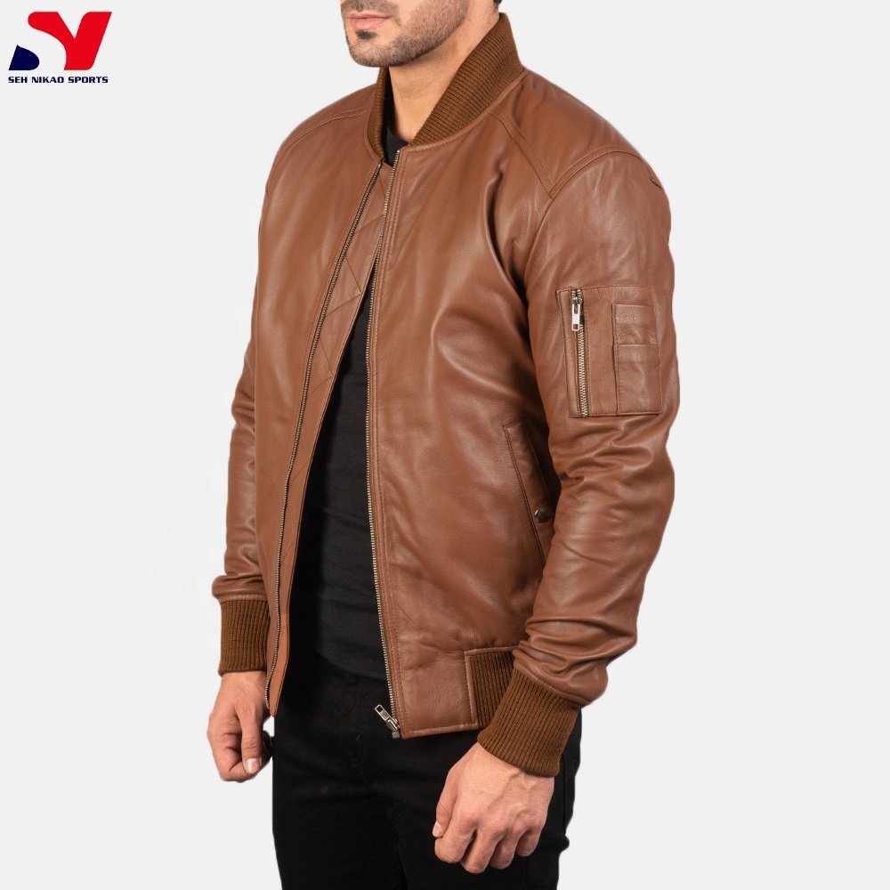 Best Design Men's Fashion Customized Latest Style Long Leather Jacket High Quality Cow Skin Low Cost Wholesale Price