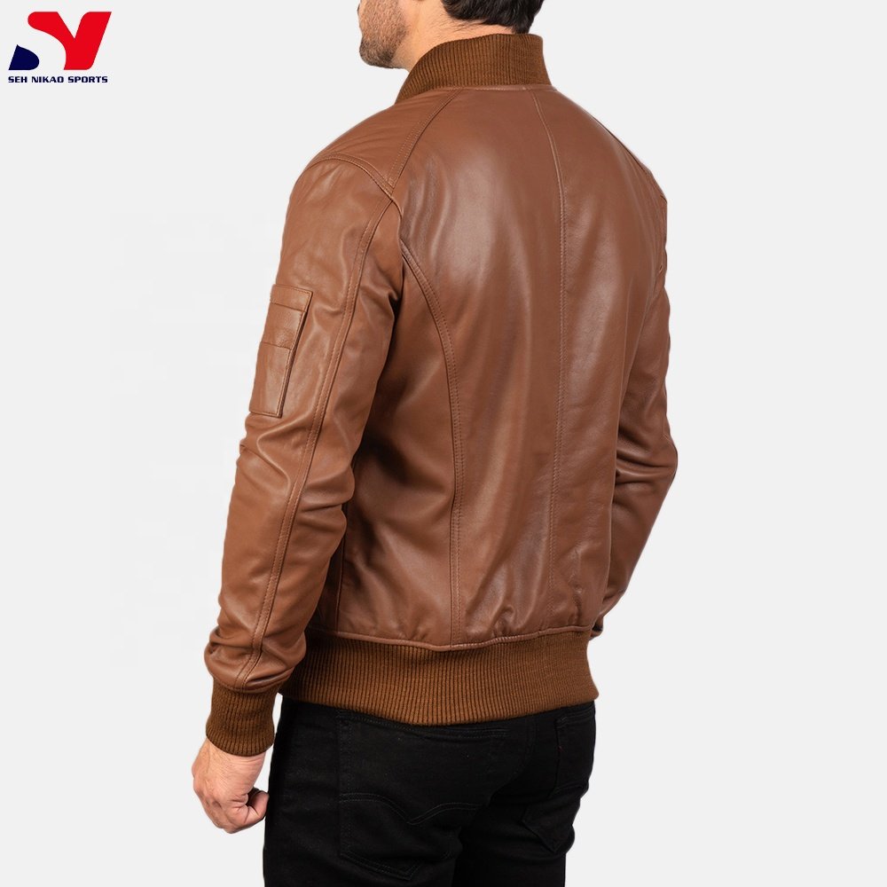 Best Design Men's Fashion Customized Latest Style Long Leather Jacket High Quality Cow Skin Low Cost Wholesale Price