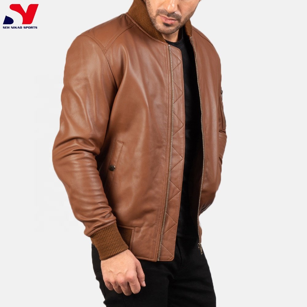 Best Design Men's Fashion Customized Latest Style Long Leather Jacket High Quality Cow Skin Low Cost Wholesale Price