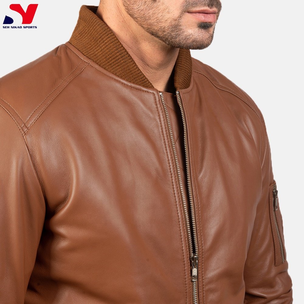 Best Design Men's Fashion Customized Latest Style Long Leather Jacket High Quality Cow Skin Low Cost Wholesale Price
