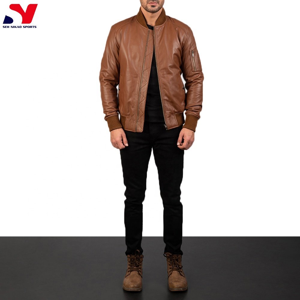 Best Design Men's Fashion Customized Latest Style Long Leather Jacket High Quality Cow Skin Low Cost Wholesale Price