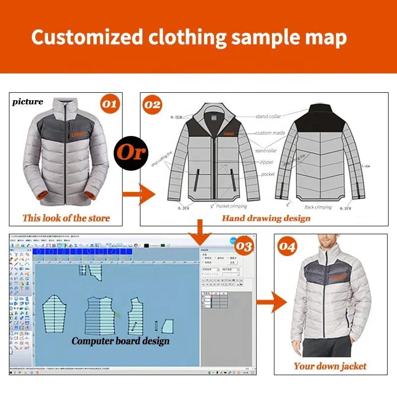 OEM Custom Design Winter Bubble Padded Coat Down Black Polyester Outdoor Puffer Jacket For Men