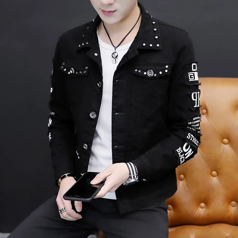 Spring And Autumn Jeans Coat Men's Korean-style Fashion Students Handsome Versatile Jacket MEN'S Wear Summer New Style Cowb Men