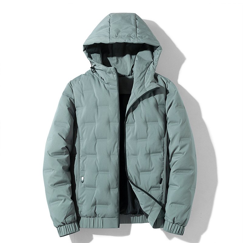 Factory Wholesale High Quality Men's Jacket Customized American Style Solid Color Light Warm Hooded Fur Canvas Winter Clothes
