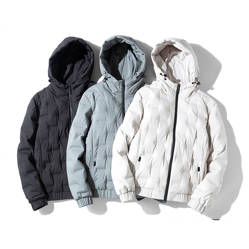 Factory Wholesale High Quality Men's Jacket Customized American Style Solid Color Light Warm Hooded Fur Canvas Winter Clothes