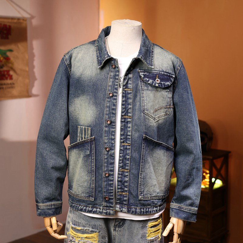 Jacket Denim Man Wholesale Custom Men Outdoor Wear Ripped Denim Jacket Plus Size Men's Jackets