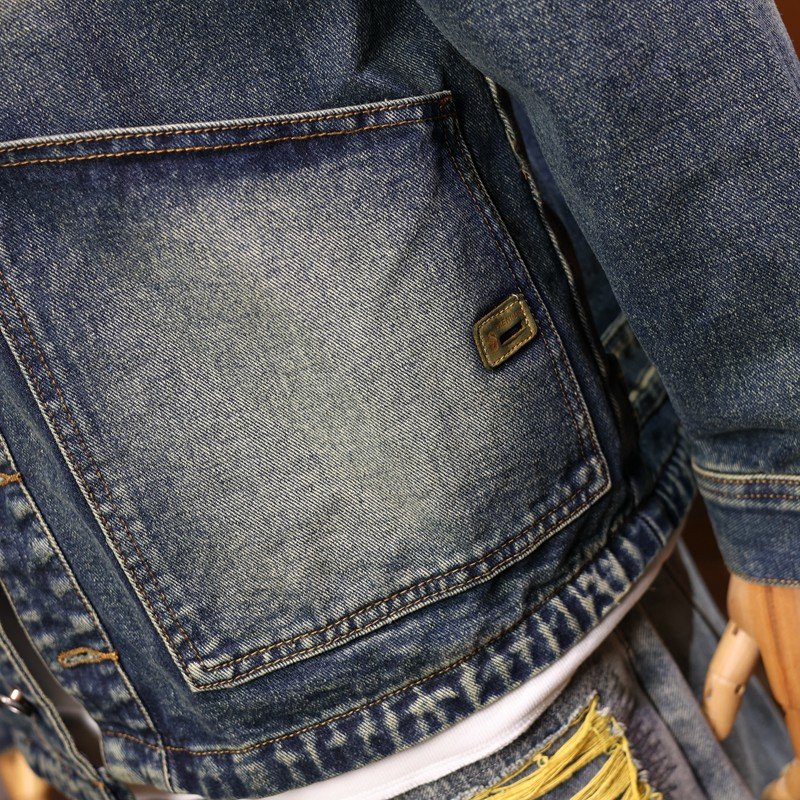 Jacket Denim Man Wholesale Custom Men Outdoor Wear Ripped Denim Jacket Plus Size Men's Jackets