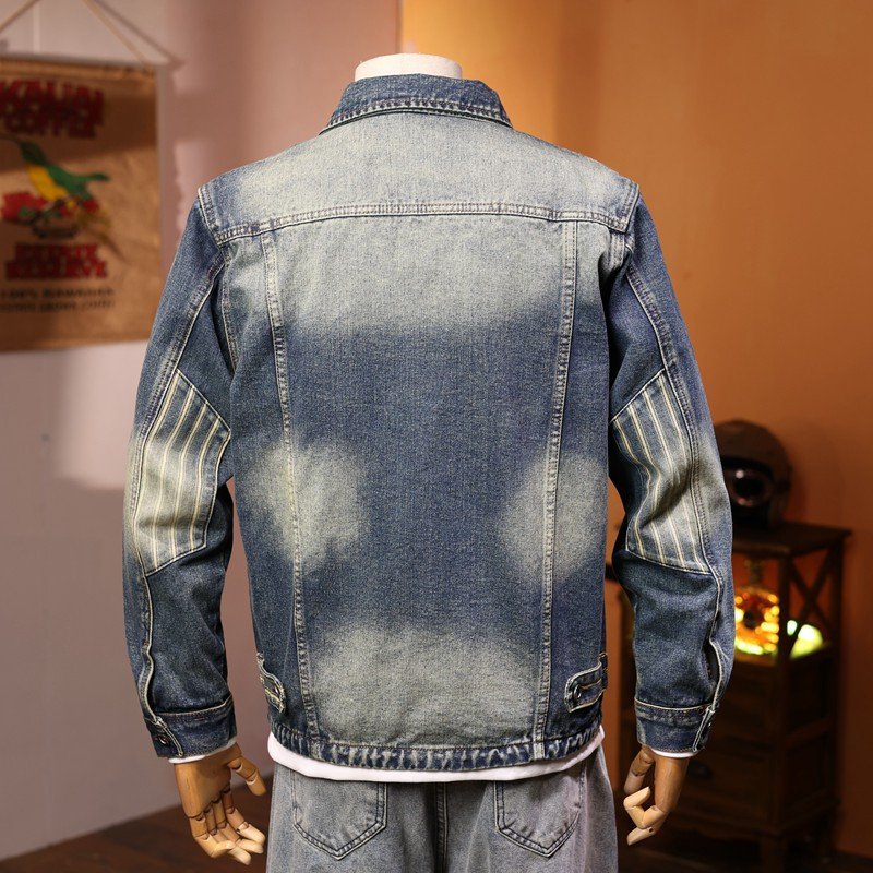 Jacket Denim Man Wholesale Custom Men Outdoor Wear Ripped Denim Jacket Plus Size Men's Jackets