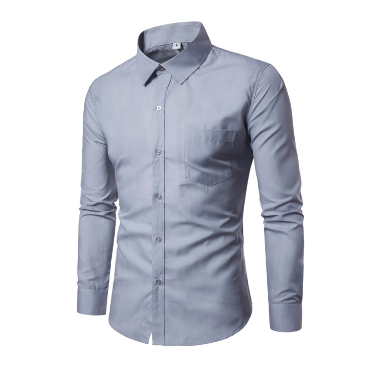 Ecoparty Men 's Fashion Candy Color Long sleeved Slim Business Casual Shirt Men Luxury Stylish Casual Slim Fit Casual Blouse