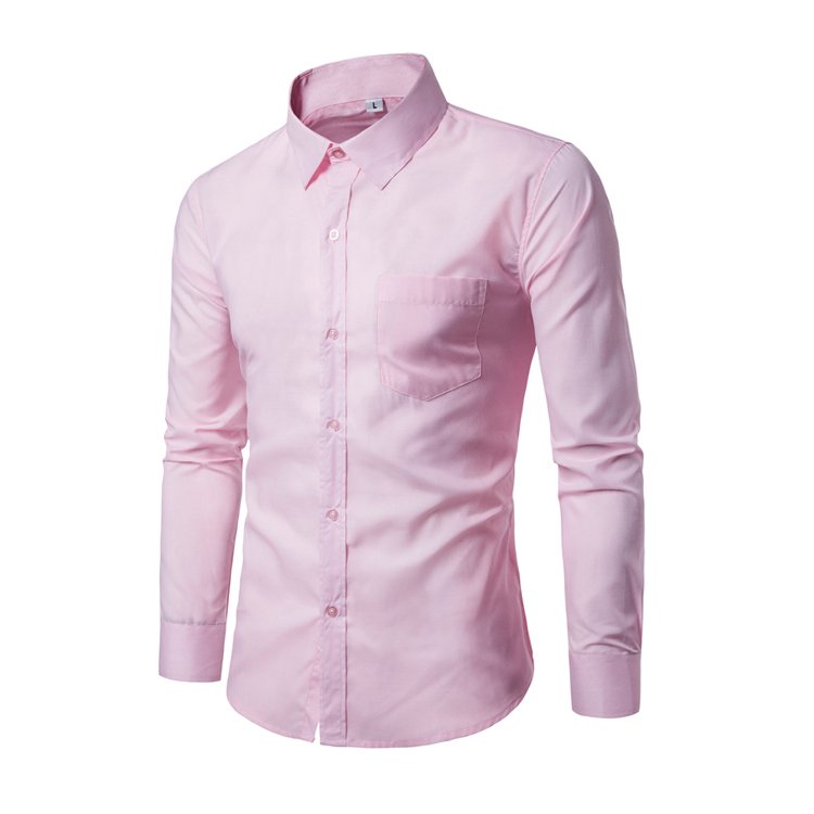 Ecoparty Men 's Fashion Candy Color Long sleeved Slim Business Casual Shirt Men Luxury Stylish Casual Slim Fit Casual Blouse