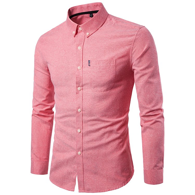 Ecoparty Men 's Fashion Candy Color Long sleeved Slim Business Casual Shirt Men Luxury Stylish Casual Slim Fit Casual Blouse