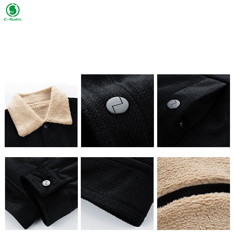 Custom Men's Cashmere Jacket Corduroy Casual Large size Jacket Polyester Fleece For Men