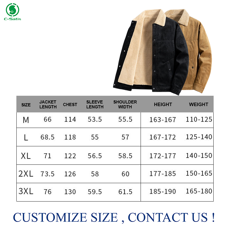 Custom Men's Cashmere Jacket Corduroy Casual Large size Jacket Polyester Fleece For Men