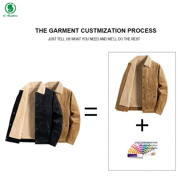 Custom Men's Cashmere Jacket Corduroy Casual Large size Jacket Polyester Fleece For Men