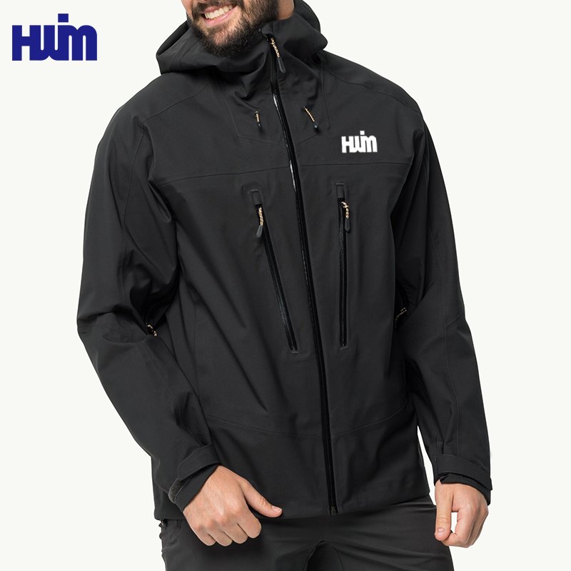Custom Logo Men's High Performance Lightweight Waterproof Gym Sports Running Jackets 530 G Weatherproof Shell Jacket with Hood