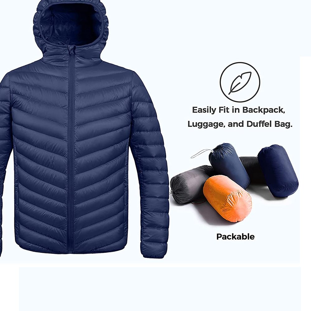 Customized Men Clothing Good Quality Men's Packable Puffer Jacket Hooded Winter Coat Insulated Snow Jackets High Quality Stand