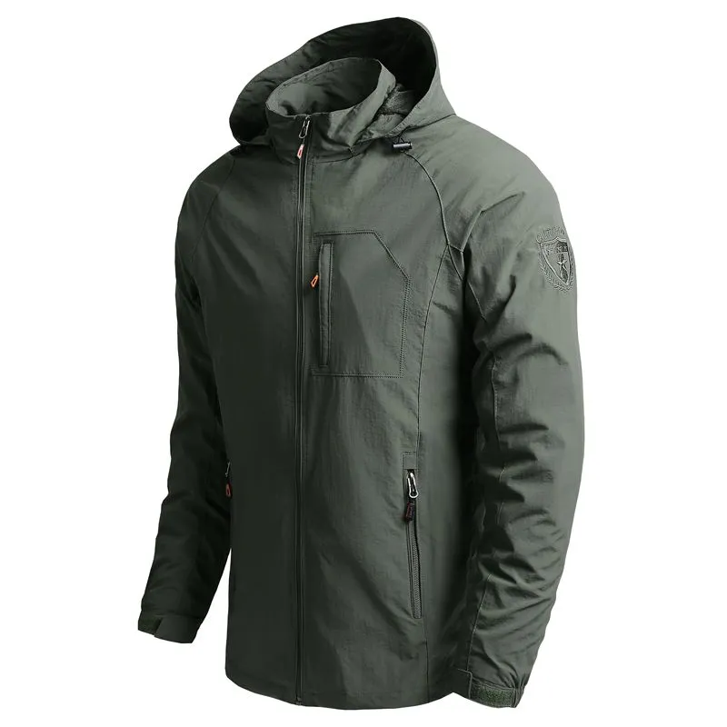 High Quality Outdoor Windproof Jackets Hooded 5XL Men Breathable Casual Windbreaker Coat Varsity Plus Size Men's Jackets