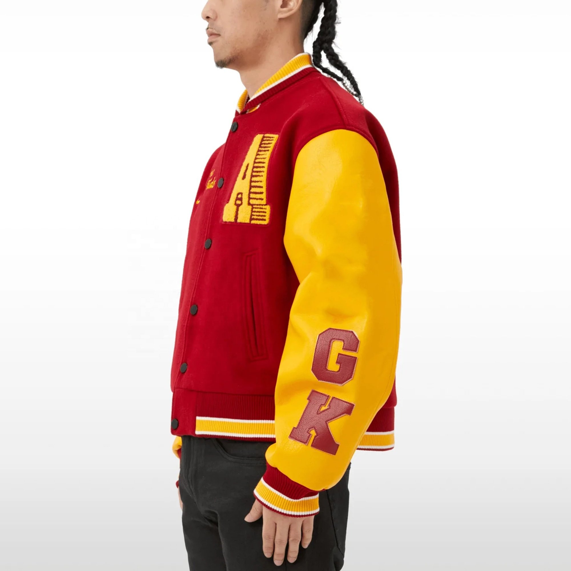 Dec Wholesale Custom Men's Jackets Coat Fashion winter Fleece Pattern Chenille Embroidered Logo Bomber Jacket For Men Bulk
