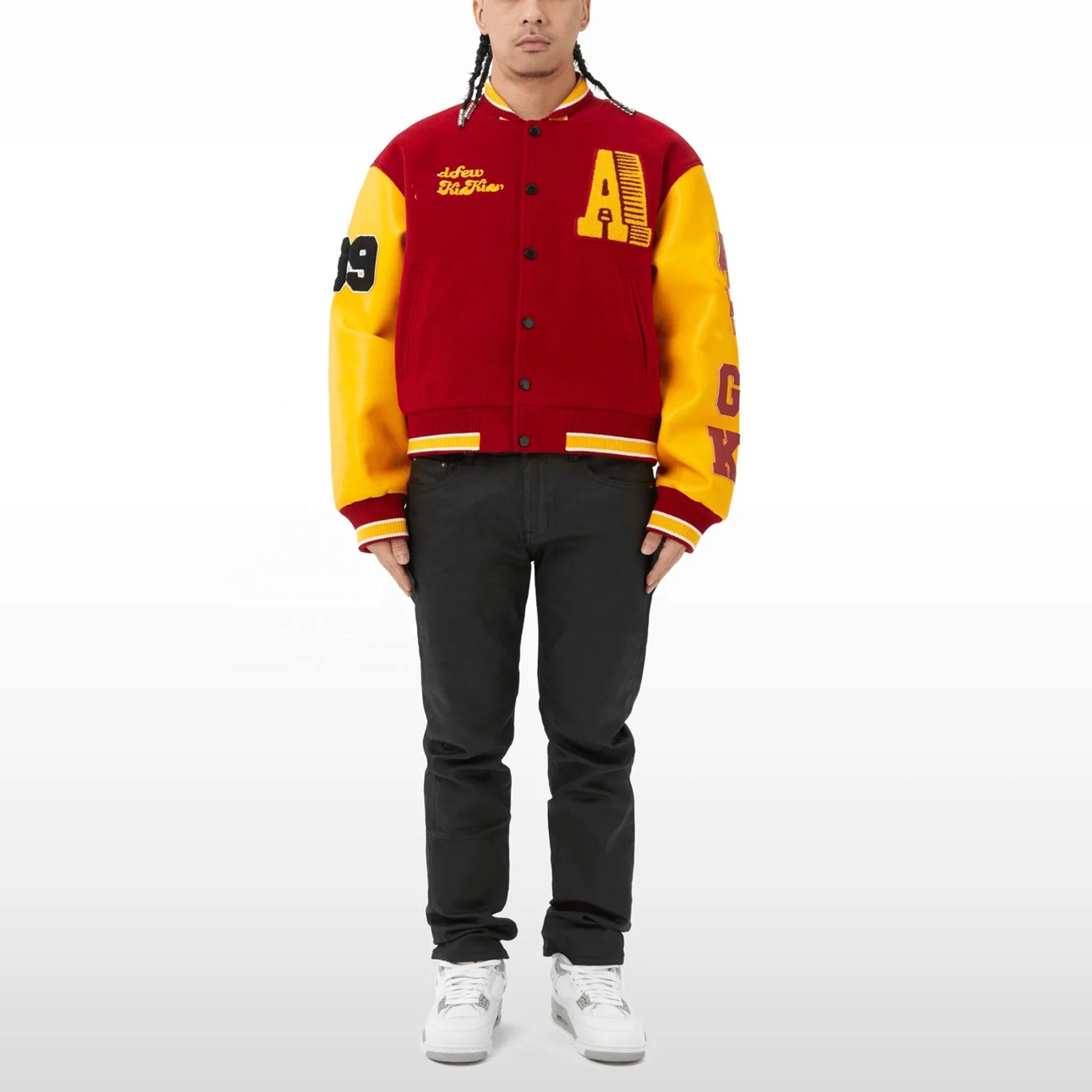 Dec Wholesale Custom Men's Jackets Coat Fashion winter Fleece Pattern Chenille Embroidered Logo Bomber Jacket For Men Bulk