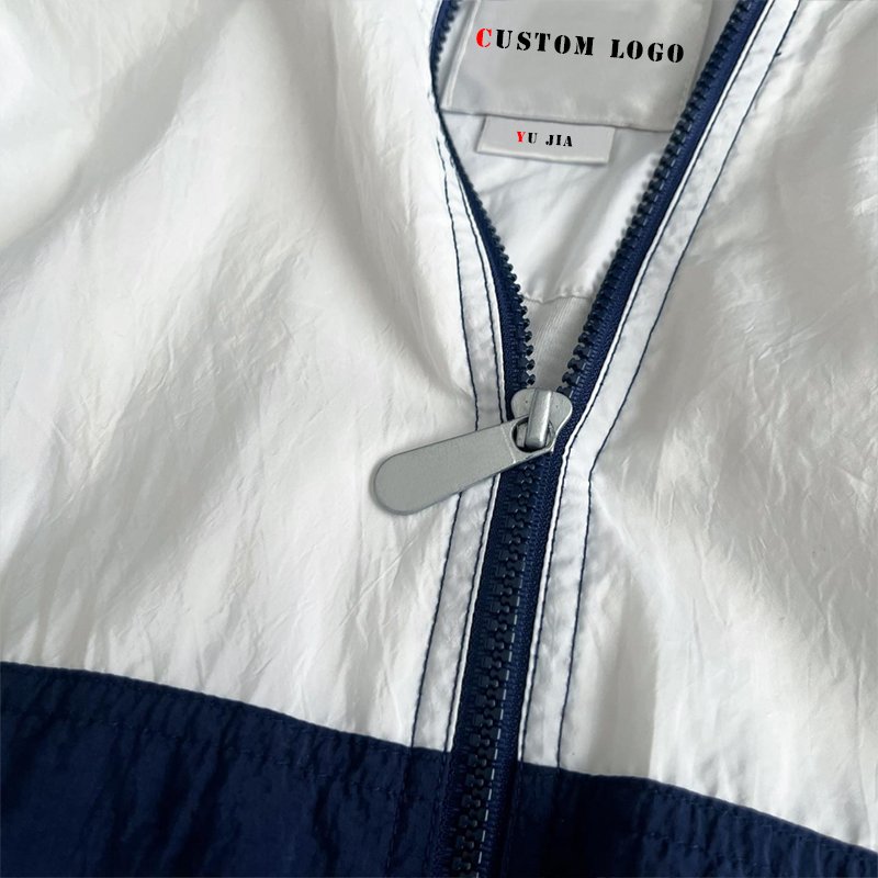 Men's SoftShell Windproof Jackets streetwear vintage Polyester Zip Up Oversized Windbreaker Jacket