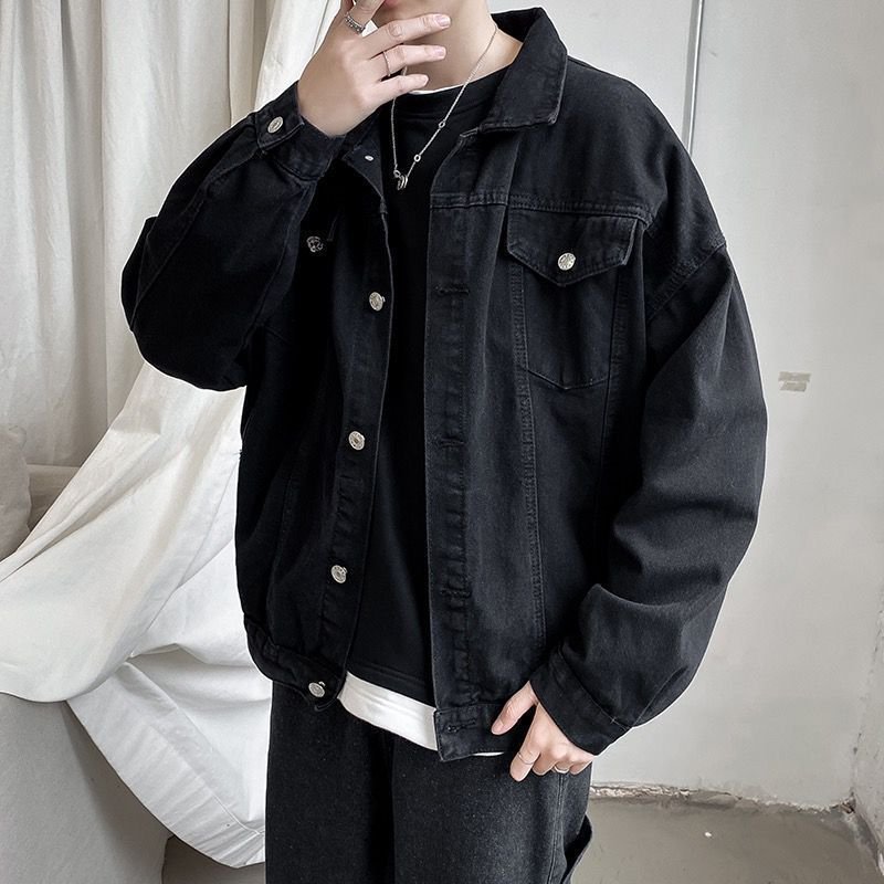OEM Custom Design Denim Short Jacket Men Jeans Jacket Coats Casual Windbreaker Pockets Overalls Bomber Streetwear Men Jacket