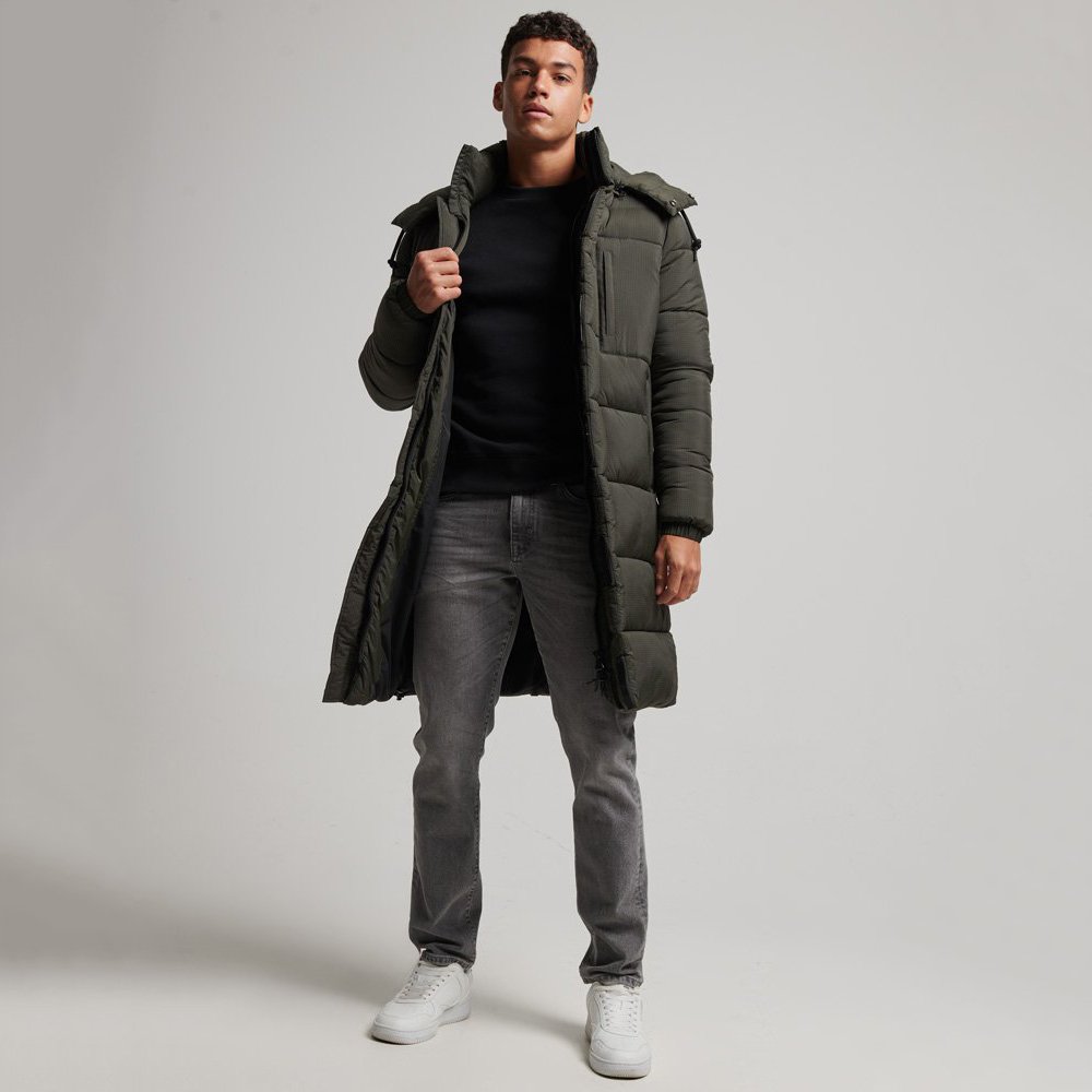 New Custom Design Men's Long Puffer Jacket High Quality down Fabric Fur Decoration Hooded Collar Thin Breathable-Wholesale Price