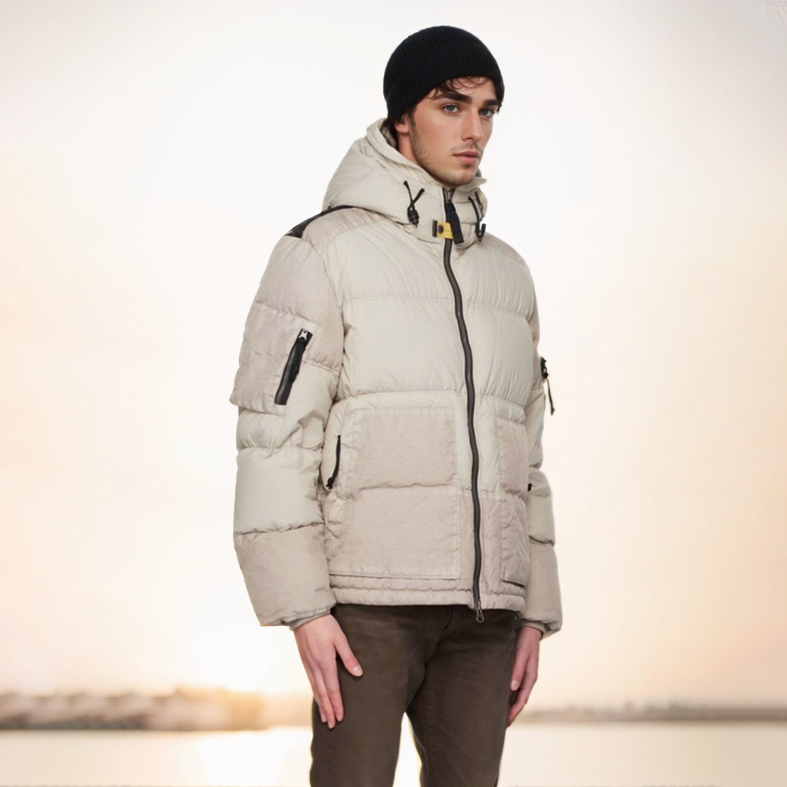 New Custom Zip Up Winter Designer Sports Outdoor Trap Star Down Puffer Jacket for Men