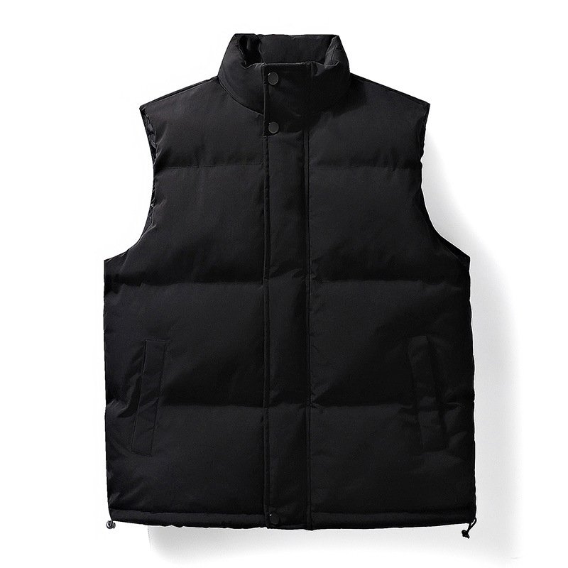 OEM ODM Custom Winter Warm Thick Men Puffer Vest Windproof Sleeveless Jacket Gilets Plus Size Men's Vests