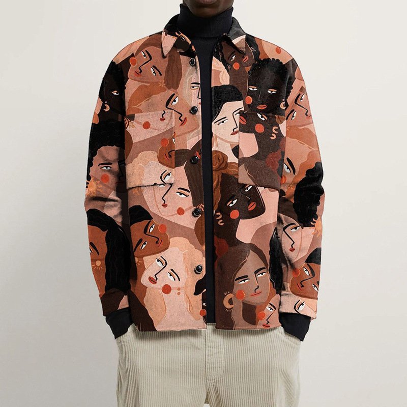 2021 designer fashion plus size men's jackets coat overall printed woolen coat for men duffle coat wholesale