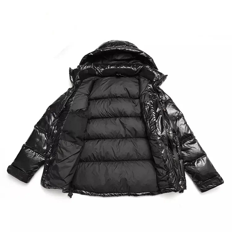 Fashion Goose Down Feather Shiny Bubble Men's Puffer Jacket