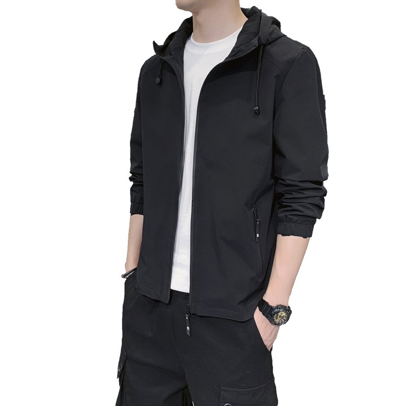 ANSZKTN The new spring and fall men's hooded and slim fashion jacket