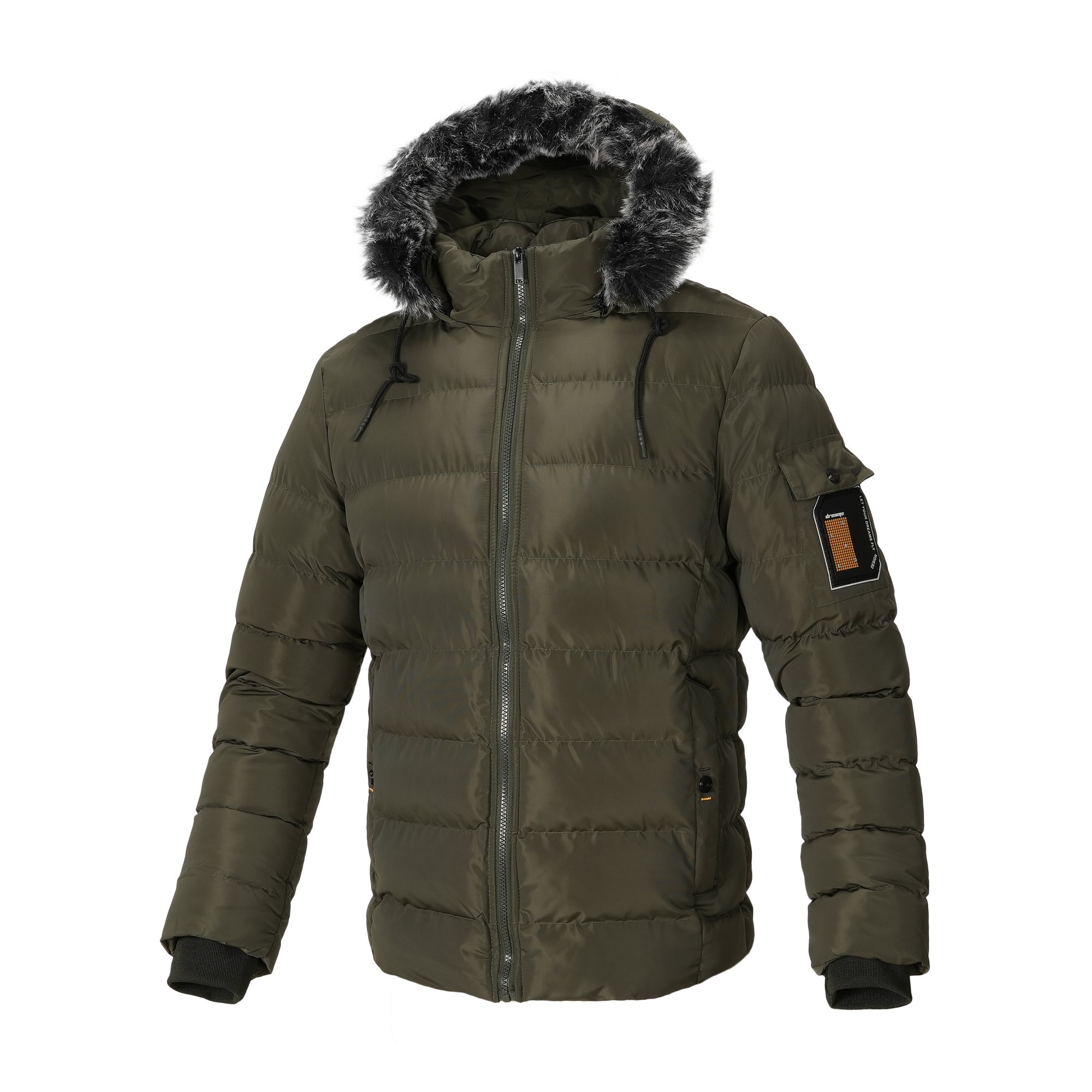 Manufacturer Winter Black Parka Fur Hooded Sport Oversize Loose Coat Men's Jackets