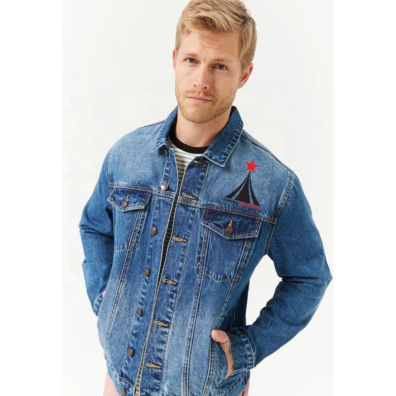 Latest Design Men Denim Jacket Wholesale Price Men Denim Jacket