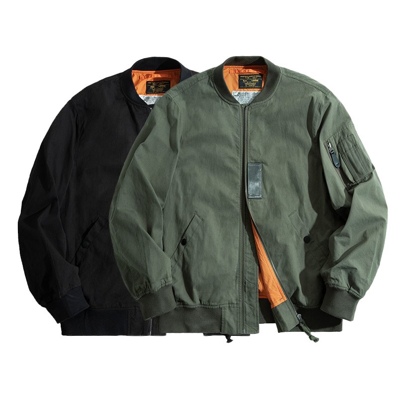 SIVI Baseball Uniform Windproof Hunting Clothes Cotton Herringbone Flight Jacket Zipper Up Men's Coat Plus Size Bomber Jacket