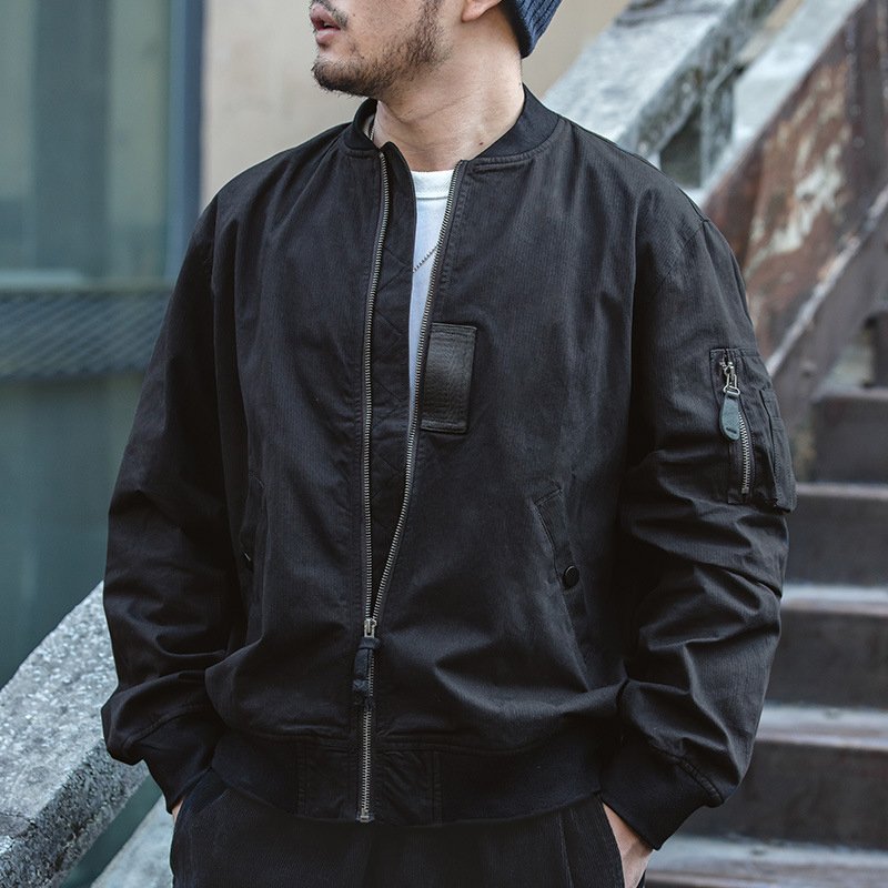 SIVI Baseball Uniform Windproof Hunting Clothes Cotton Herringbone Flight Jacket Zipper Up Men's Coat Plus Size Bomber Jacket