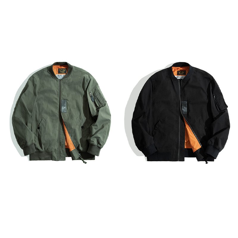 SIVI Baseball Uniform Windproof Hunting Clothes Cotton Herringbone Flight Jacket Zipper Up Men's Coat Plus Size Bomber Jacket