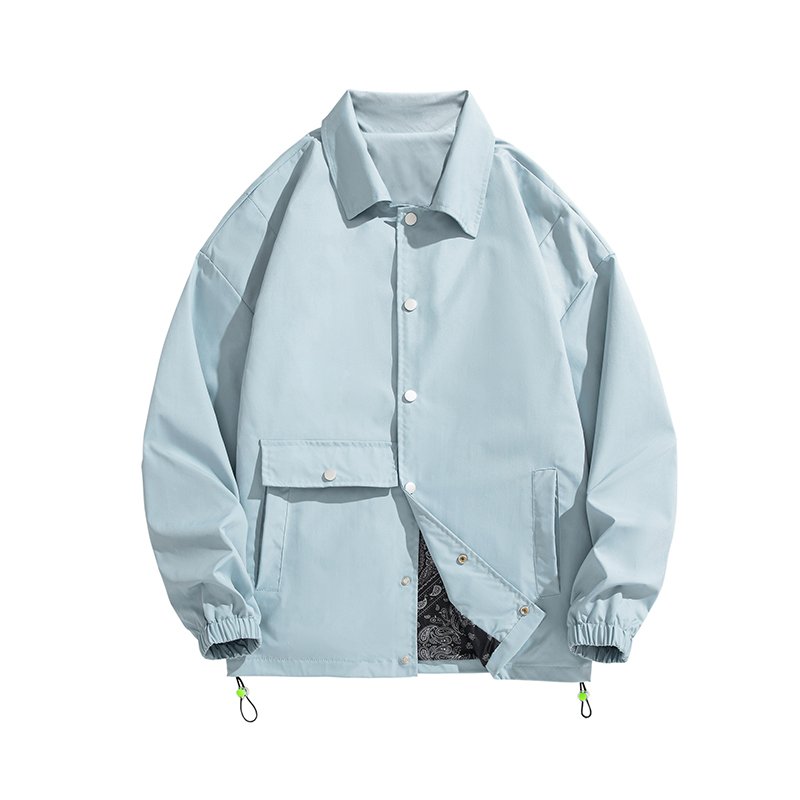 Streetwear Plus Mens Windbreaker Jacket Lightweight Spring Autumn Men's Coaches Jacket Solid Color Button Shirt Jacket For Men