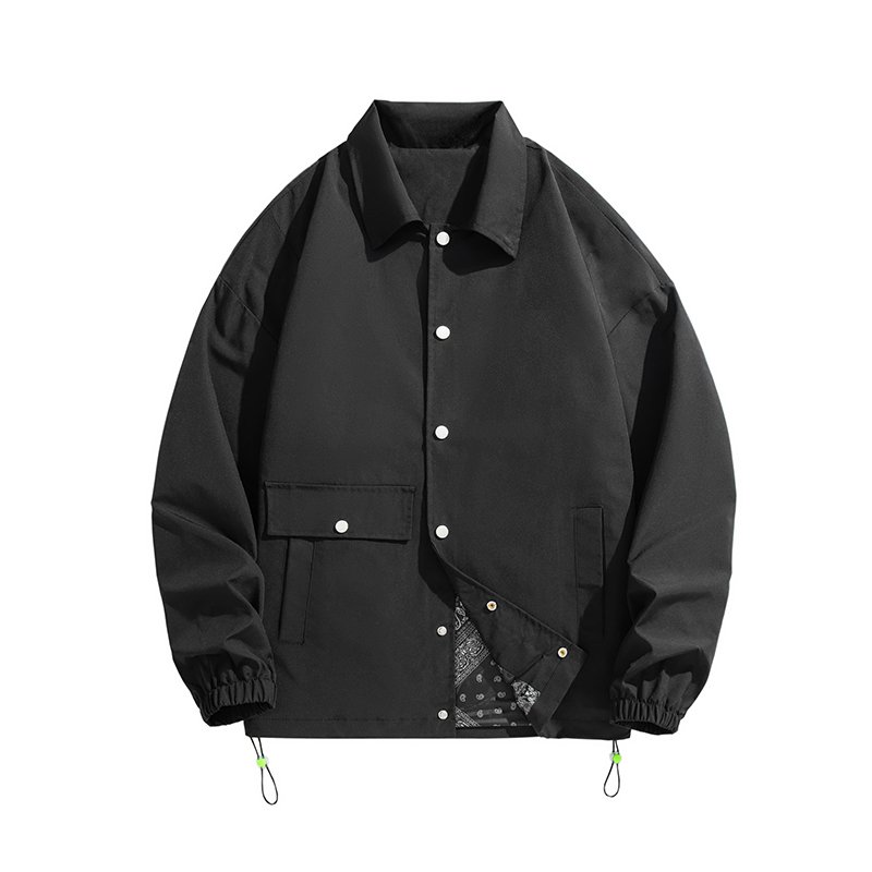 Streetwear Plus Mens Windbreaker Jacket Lightweight Spring Autumn Men's Coaches Jacket Solid Color Button Shirt Jacket For Men