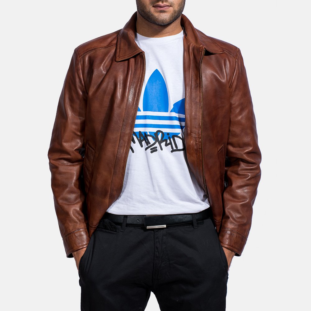 Top Selling Brown Mens Leather Jacket Hot Selling 100% Genuine Leather Jacket Leather Fashion Jackets