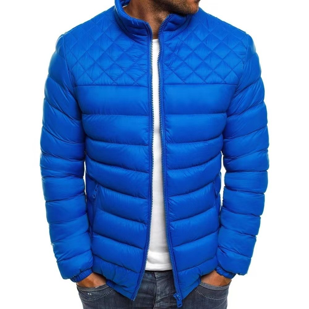 Men's Metallic Down Puffer Bomber Jackets Waterproof Hooded Shiny Winter Puffer Coats Zip-up Thicken Baseball Parka Outerwear