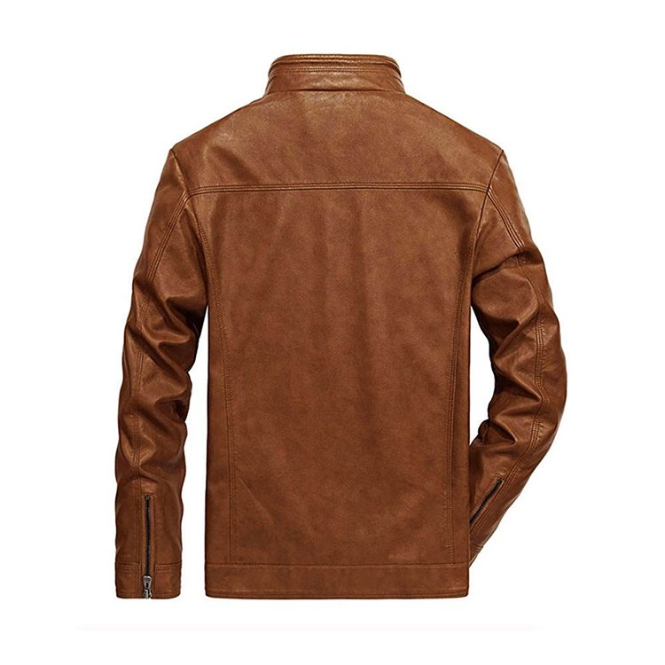 2024 Men's Casual with Pockets Long Sleeves and Zipper Closure Winter Warm Outwear Leather Jackets For Men